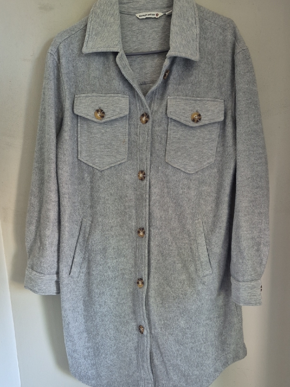 Soft Light Gray Button-Front Jacket